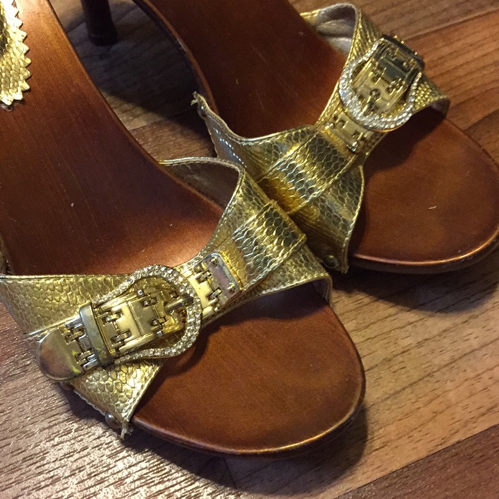 Gold blinged Milan 44 sandals size 9 - Picture 8 of 10
